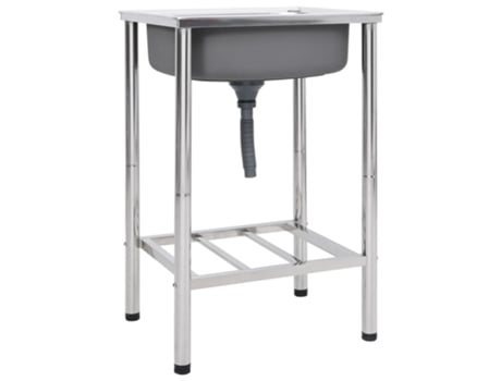 vidaXL Fregadero de camping de un seno acero inoxidable