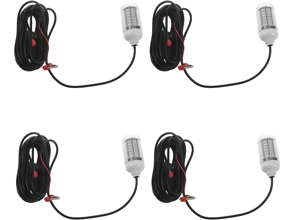 4 Luces Led Subacuáticas De Pesca De 12 V, 108 Unidades, Color Verde, Señuelos Para Peces, Atraen Camarones.
