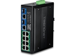 Conmutador Gigabit industrial Trendnet Ti BG108 de 10 puertos, 400 W, PoE, IP50