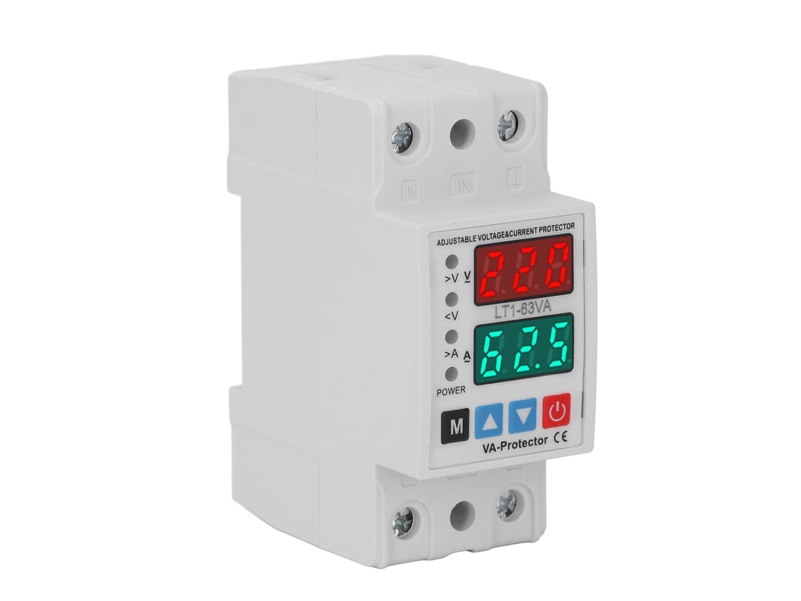 Protector De Sobrecarga Y Baja Tensión Ac220v 63a De Doble Display Con Retención Magnética Y Protección De Voltaje Y Corriente