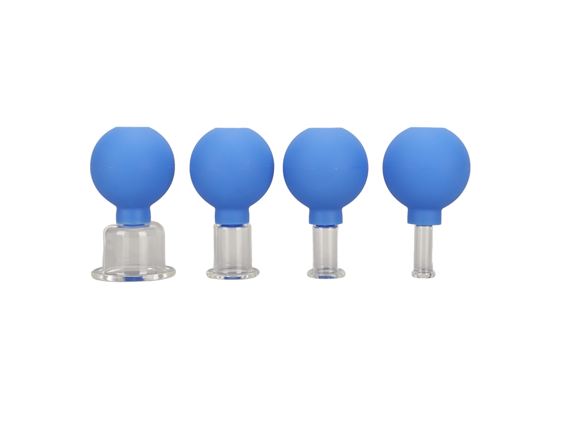 Set De 4 Ventosas De Vidrio Para Drenaje Linfático Y Lifting Facial