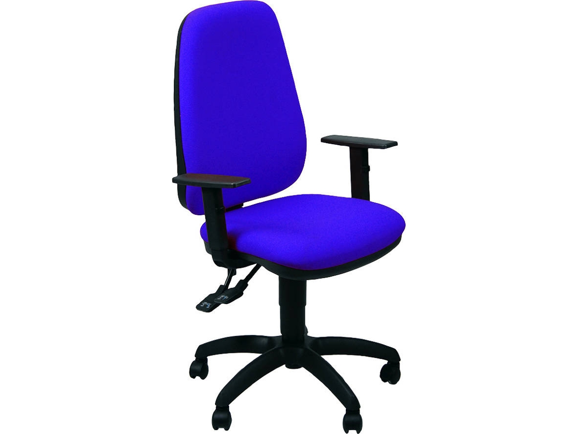 Silla de Escritorio Operativa UNIST Sincro Tete Brazos ajustables (Azul - Tapizada)