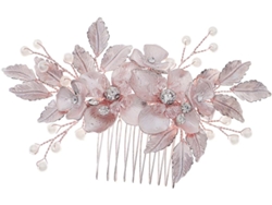 Peineta Nupcial De Diamantes De Imitación Y Flores, Accesorio Para El Cabello Para Mujeres Para Bodas Y