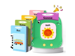 Juego de cartas con audio para aprender inglés infantil, 112 tarjetas Digitallab (rosa)