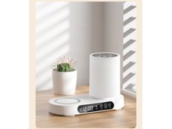 Humidificador inteligente de aromaterapia con carga inalámbrica, para escritorio, dormitorio, despertador y altavoz Bluetooth, todo en uno Mdug (blanco)