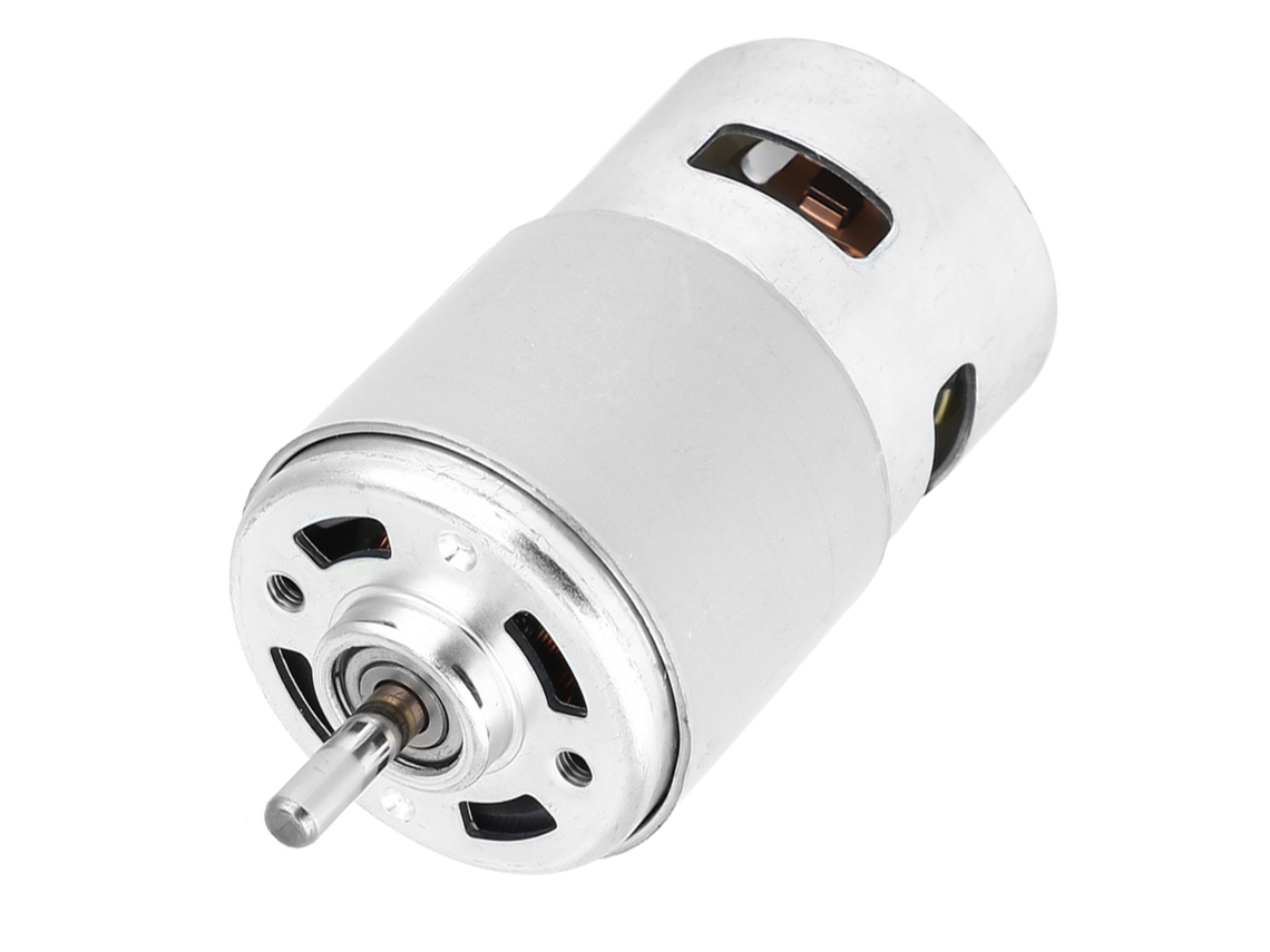 Motor de CC de alta potencia de 12 V y 5000 rpm con rodamientos de bolas dobles.