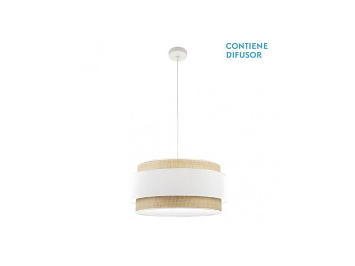 Lámpara colgante Kandy 3x27 cm, natural/blanco, 60 x 60 cm, Fabrilamp