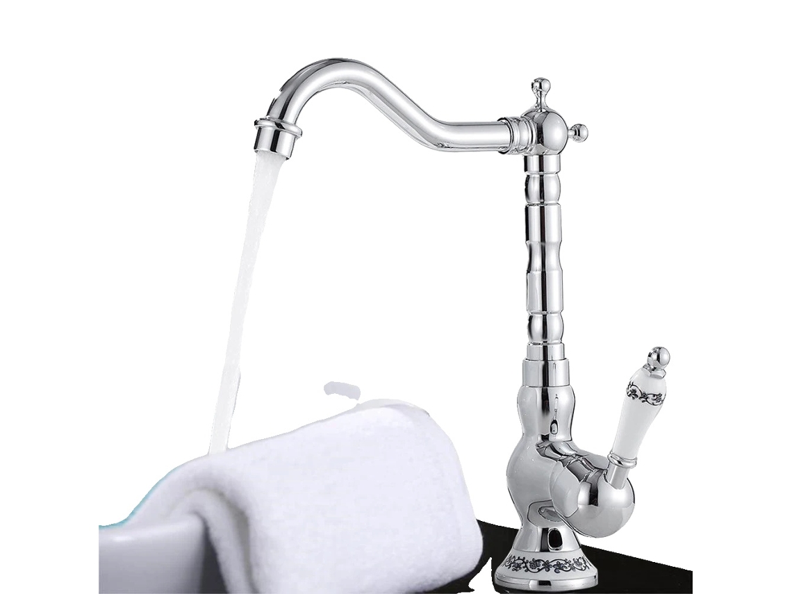 Grifo de baño de acero inoxidable para encimera, flujo de agua eficiente