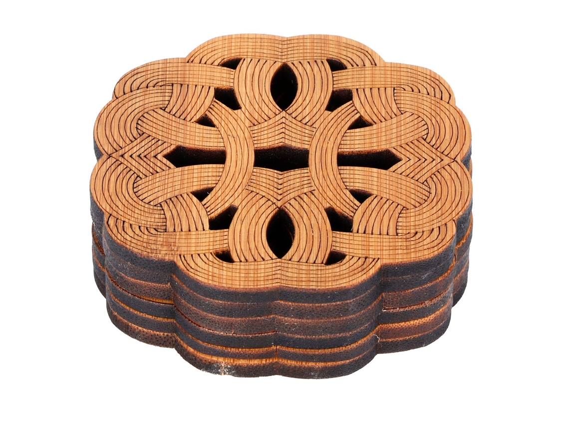 6 Salvamanteles De Bambú Antiguos, Accesorio De Cocina Para Tazas Y Mesas Decorativas