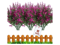 Paquete De 12 Flores Artificiales Resistentes A Los Rayos Uv Para Exteriores, Ideales Para Jardín, Balcón, Ventana, Hogar Y Decoración De Bodas.