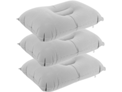 3 Almohadas Cuadradas Para Camping Al Aire Libre, De Viaje, Pvc Gris Inflables.