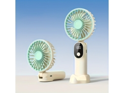 Usb - Ventilador Ultracompacto Y Ligero, Recargable Por Usb, Con Control De Flujo De Aire De 6 Niveles, Pantalla Led, Con Cable, Plegable A