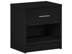 Maison Exclusive - Mesita De Noche Con Cajón, Color Negro, 39x28x41 Cm