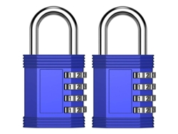 Candado De Combinación De 4 Dígitos, 2 Unidades, Resistente Al Agua, Para Gimnasio, Escuela, Armarios, Cerrojos, Exteriores (azul)