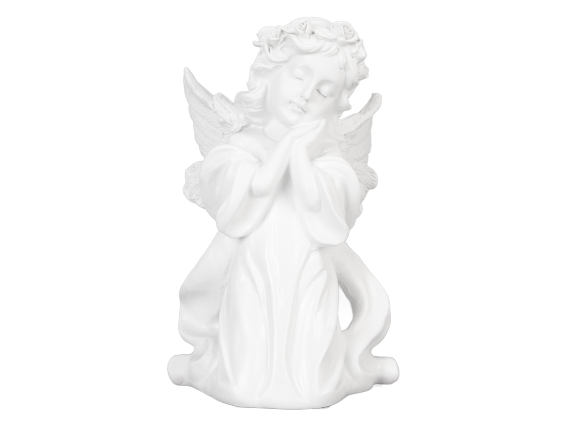 Figura De Ángel Rezando De Resina Blanca, Ángel Niña Con Alas, Escultura De Querubines Para Estantería, Dormitorio, Boda Y Aniversario