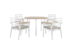 Conjunto de jardín 4 plazas de metal blanco/beige BELIANI Cavoli