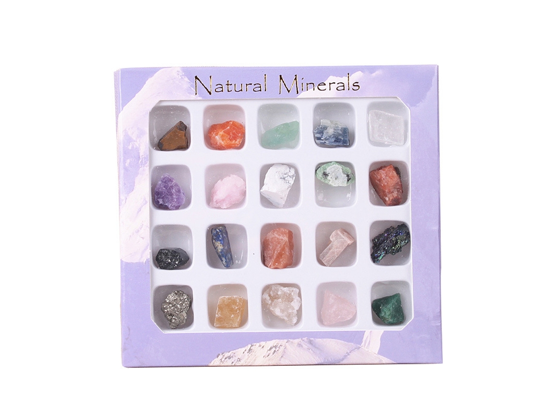 Calendario De Adviento Navideño Con 20 Piedras De Cristal Natural, Caja Sorpresa Para Niños Y Aficionados A La Geología.