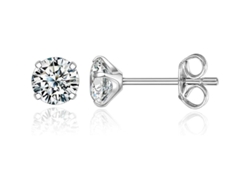 Pendientes De Titanio Puro G23 F136, Implante Hipoalergénico De Circonita Cúbica Redonda De 20g Para Mujeres Y Hombres Con Orejas Sensibles.