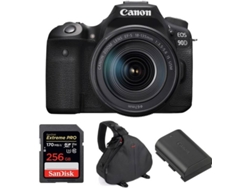 Kit Cámara CANON EOS 90D + 18-135mm IS USM + SanDisk 256 GB + Batería + Bolsa (APS-C)