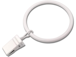 Rebe-20 Anillos De Cortina Metálicos Con Clip, Decorativos Para Paneles, Diámetro Interior 1.77 Pulgadas, Blancos