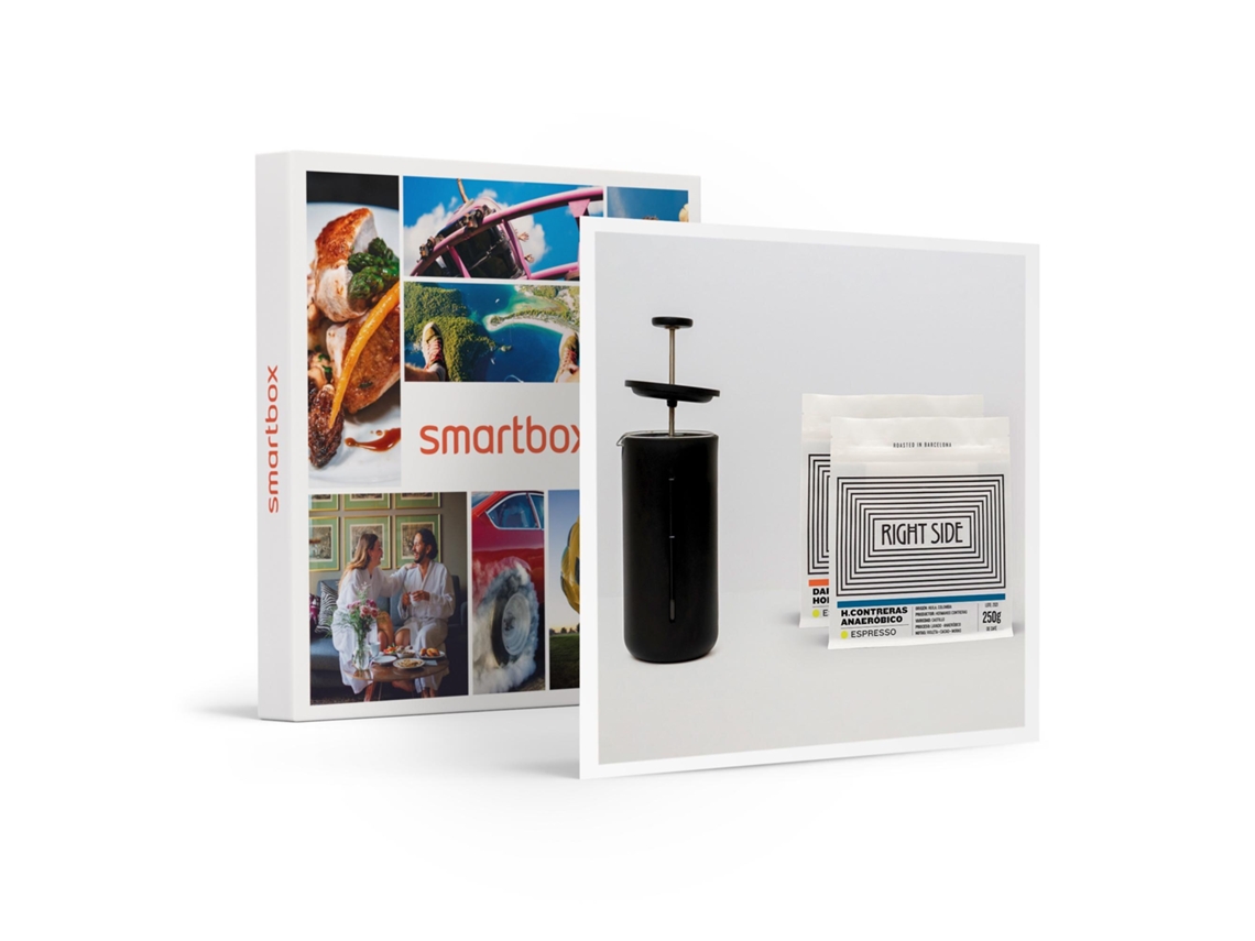 Caja Regalo SMARTBOX Right Side Coffee a domicilio: kit con cafetera, café molido, ficha y guía de elaboración