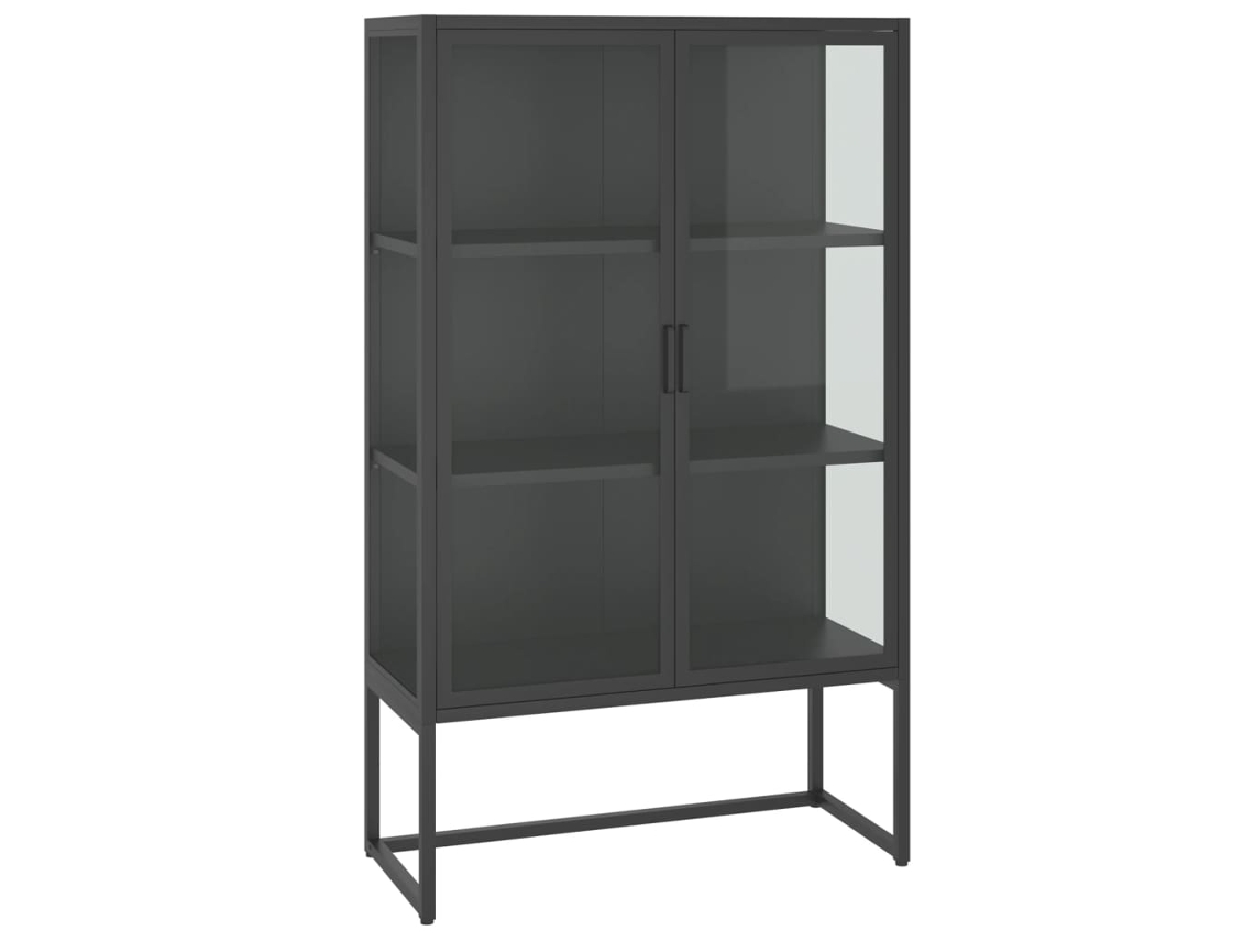 Maison Exclusive - Aparador De Acero Y Cristal Templado Antracita 80x35x135 Cm