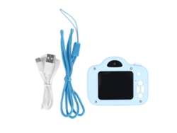 Cámara Infantil Con Doble Cámara Frontal Y Trasera 1080p, Mini Juguete Educativo Para Niños, Color Azul.