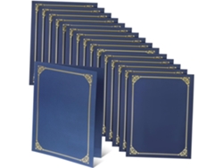 Paquete de 30 carpetas para certificados, 21,6 x 27,9 cm, borde dorado, papel resistente, esquinas precortadas. SFUSHOS (8,5 x 11 pulgadas)