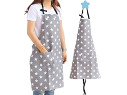 2026da-delantal De Cocina Grey Star Para Mujer De Lona De Algodón Ajustable Con Bolsillos Para Adultos