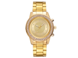 Reloj De Pulsera De Cuarzo Informal De Moda Para Mujer Vansvar Con Diamantes De Imitación Dorados.