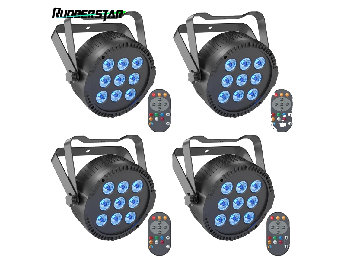 Iluminación de escenario RGBW, 54 W de potencia, 9 LED, 4 unidades, enchufe UE OEM