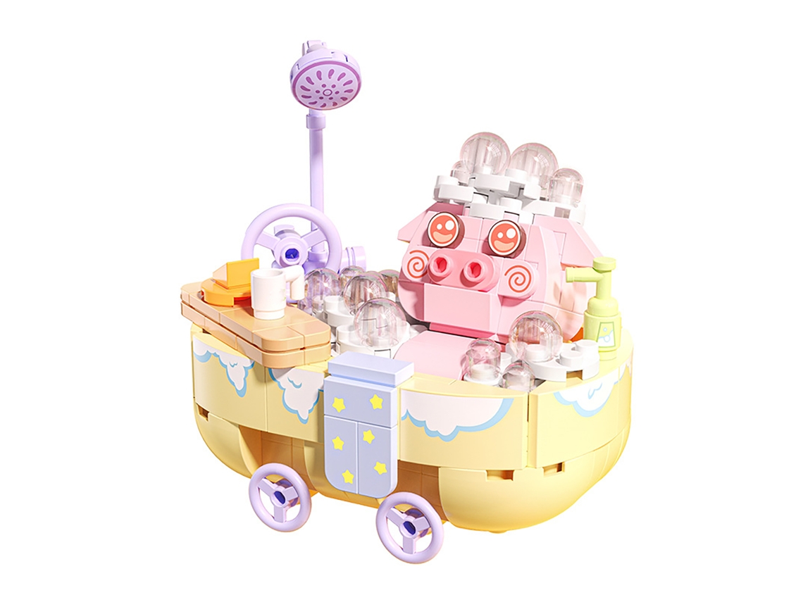 Ats-set De Bloques Animales Para Niños Bloques Educativos Desmontables Mejora Coordinación Cerdo Adorable