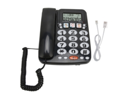 Teléfono Fijo Negro Con Identificador De Llamadas, Tono De Llamada Ajustable Y Almacenamiento De Accesos Directos Para El Hogar Y La Oficina.
