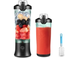 Licuadora USB de 600 ml, batidora portátil de 270 W para batidos y smoothies Bisbisous (negra)