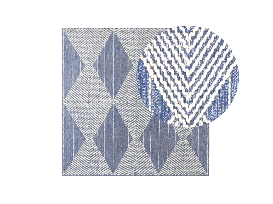 Alfombra de pelo corto BELIANI Datca de Lana Azul 200x200