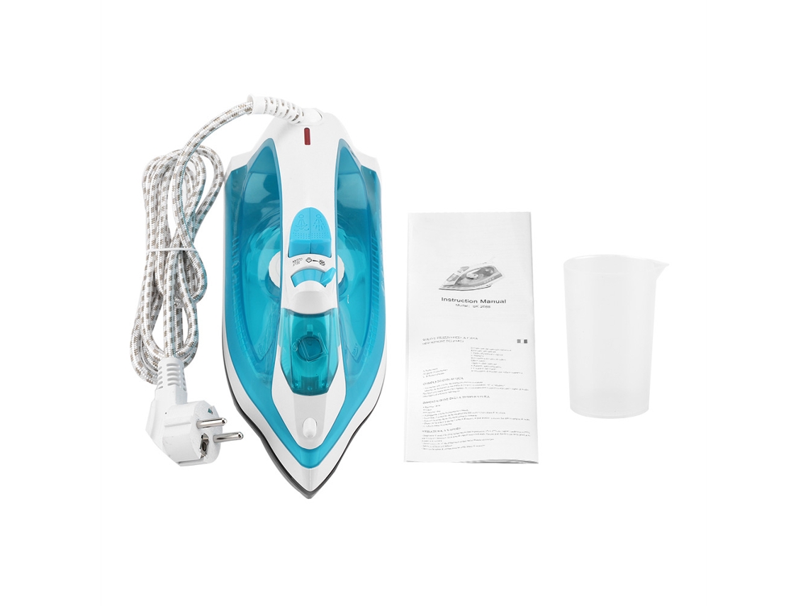 Plancha eléctrica portátil de 220 V y 1600 W con vapor, secado y secado húmedo, 3 niveles de potencia, antiarrugas, uso doméstico.