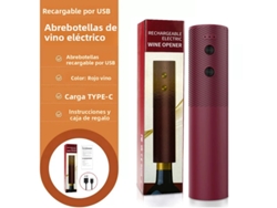 Abreventanas eléctrico con carga automática con un solo botón, utensilios de cocina y vajilla Mdug (rojo)