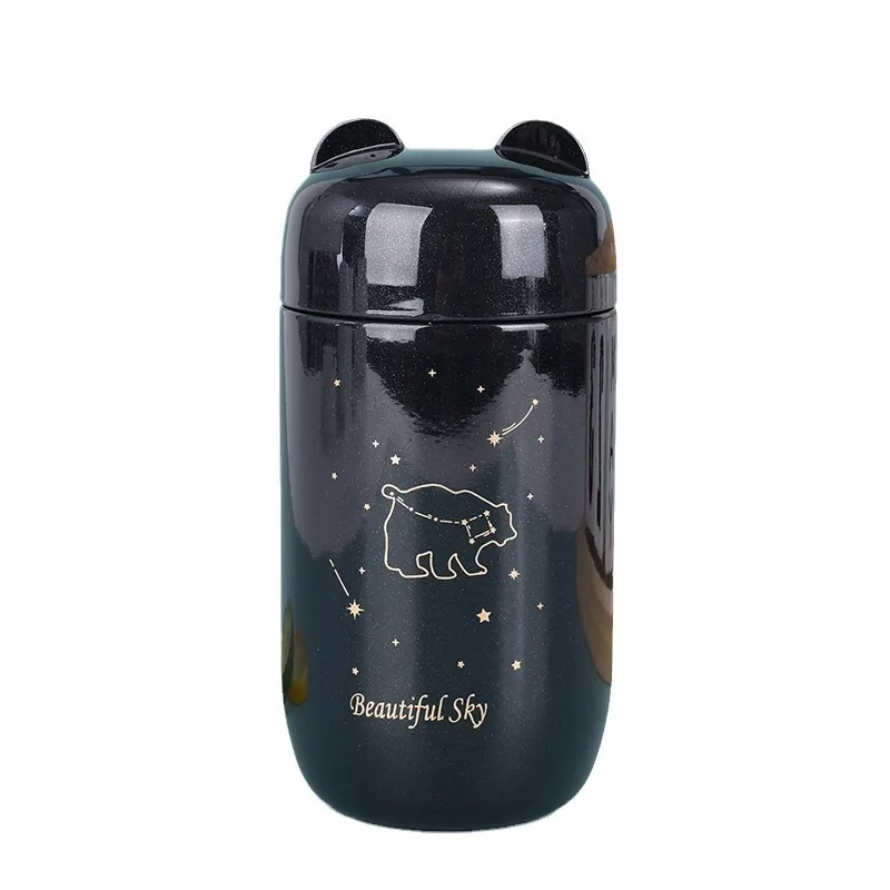 Taza De Acero Inoxidable 304 Con Aislamiento Al Vacío (negra, 200 Ml), A Prueba De Fugas, Ideal Para La Oficina Y Los Viajes, Tamaño Mini.