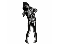 Disfraz de Halloween, cosplay, fiesta, disfraz con capucha, calavera, talla 130 Chennnls
