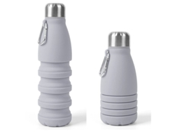 2026da-botella De Agua De Silicona Plegable Reutilizable 550ml Para Viajes Acampada Senderismo Color Gris