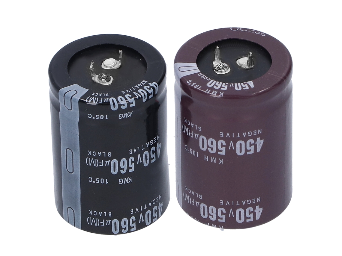 2 Condensadores Electrolíticos De Aluminio De 450 V Y 560 Μf, 105 ℃, Para Equipos De Audio Y Lámparas Led.