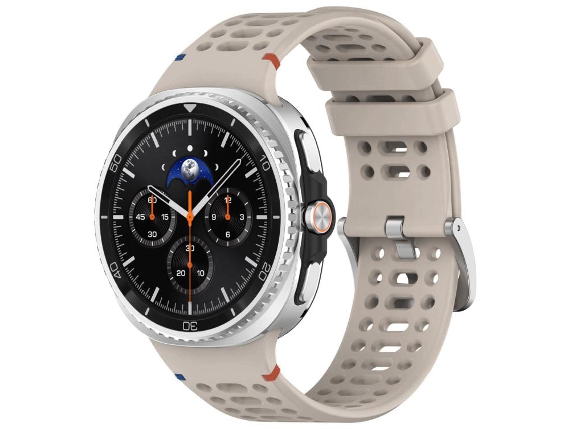 Correa de silicona para Samsung Galaxy Watch 8 / 8 Classic - Orificio transpirable y hebilla plateada