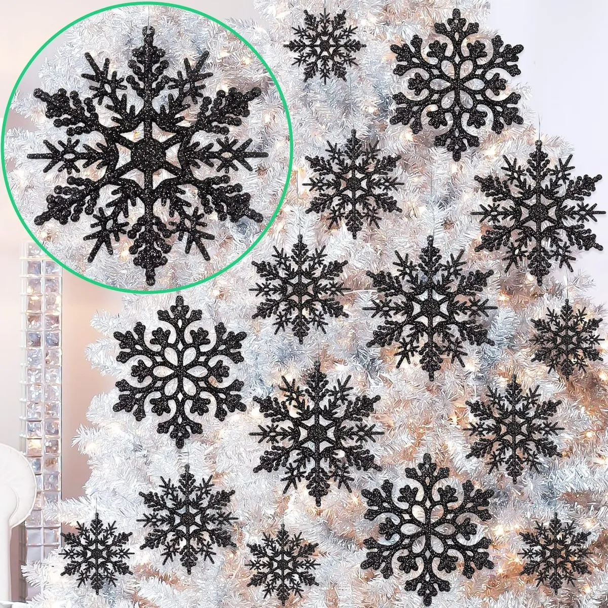 36 copos de nieve para decorar el árbol de Navidad, vayotoy