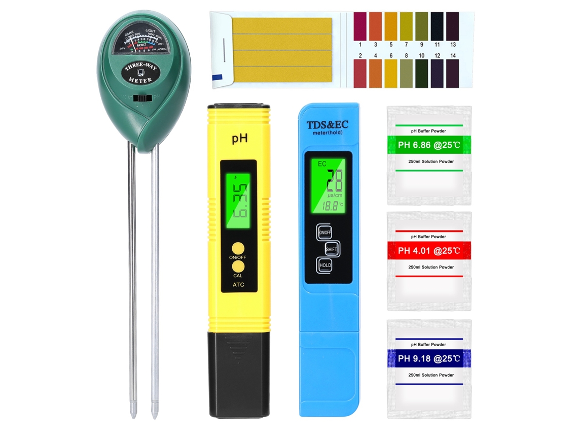Kit Multifuncional Para Medir Ph, Humedad, Luz Solar, Suelo, Agua, Tds Y Ce, Ideal Para Jardinería Y Plantación Profesional.
