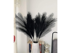 Hierba Artificial De Pampas Beige Grande 100cm, Plumosa Extra, Ramo De Flores Artificiales Para Decoración Negro