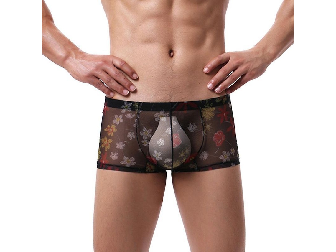 2026-calzoncillos Boxer Hombre Sexy De Flores Suaves Ropa Interior De Poliéster Cortos