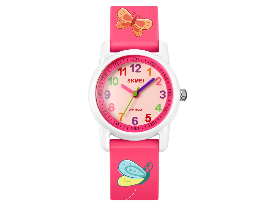 Reloj Infantil Skmei 2157 Con Diseño De Dibujos Animados, Resistente Al Agua Hasta 50 M, Correa De Silicona.