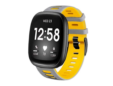 Correa Pioneer para Fitbit by Google Versa 2 Gris y Amarillo
