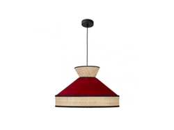 Lámpara colgante Fabrizio 1xe27 Natural/rojo Regx50x50 Cm Fabrilamp