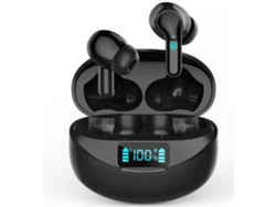 Auriculares Inalámbricos Con Cancelación De Ruido, Gancho Para La Oreja, Deportivos, Ipx4, Resistentes Al Agua, Pantalla Led, Color Negro, Facpoet